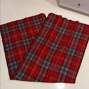 Roots Red and Black Plaid large Scarf/ wrap